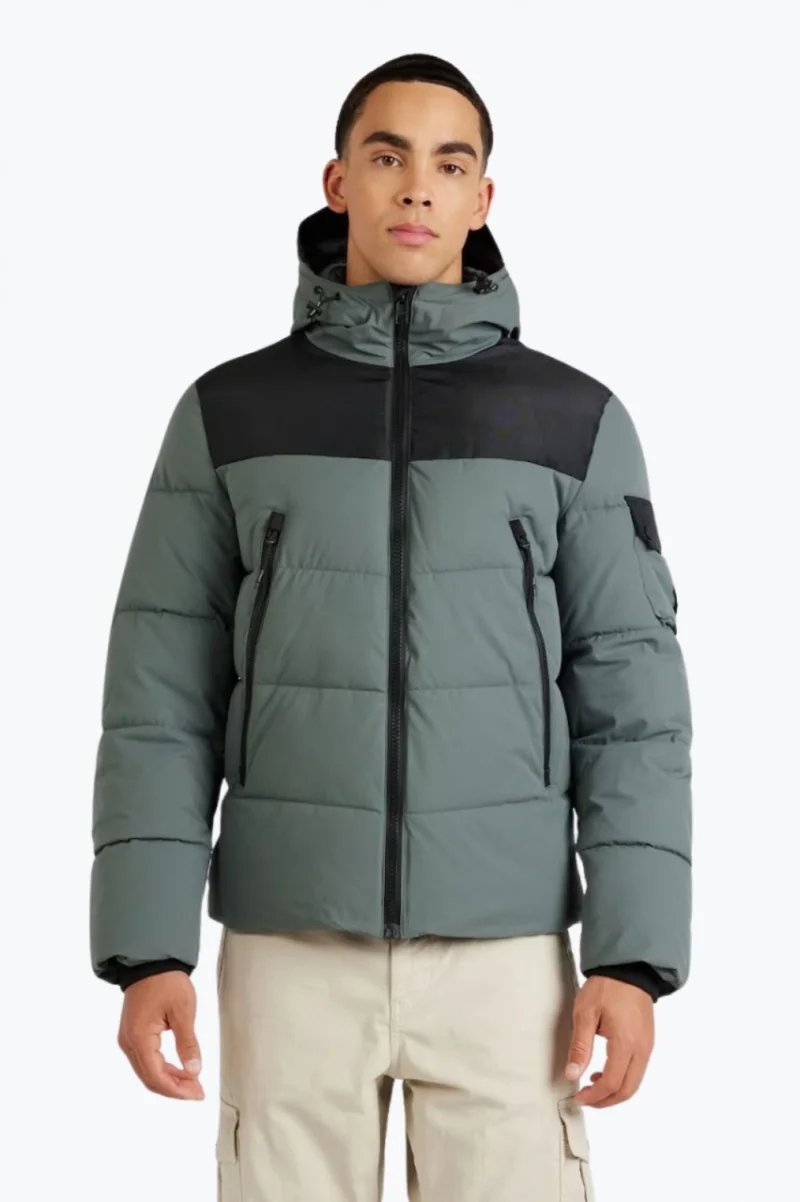 Geaca barbati cu gluga si buzunare oblice verde (SELECTATI MARIMEA: 3XL)