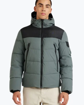 Geaca barbati cu gluga si buzunare oblice verde (SELECTATI MARIMEA: 3XL)