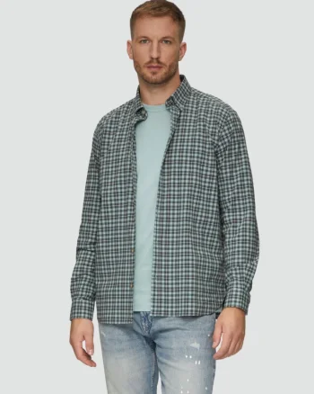 Cămașă bărbați cu imprimeu în carouri, croială Regular fit, Verde (SELECTATI MARIMEA: 2XL)