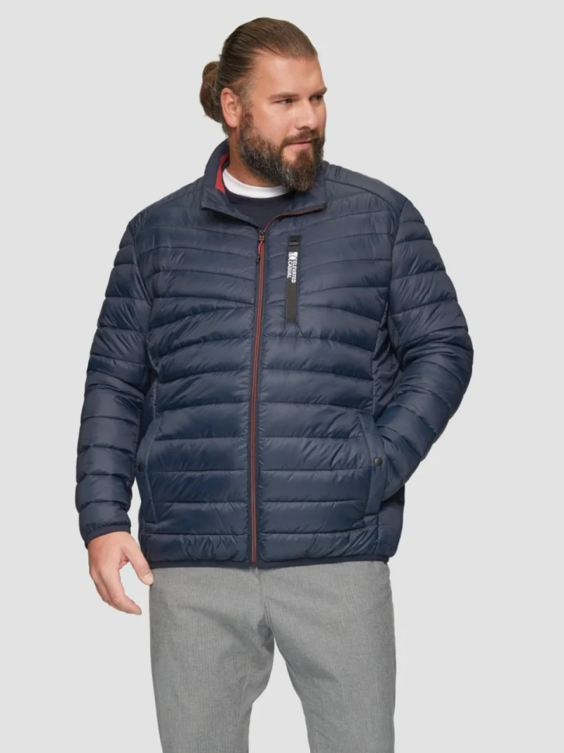 Jacheta barbati big sizes cu buzunare oblice, logo, fara gluga, Bleumarin (SELECTATI MARIMEA: 2XL)