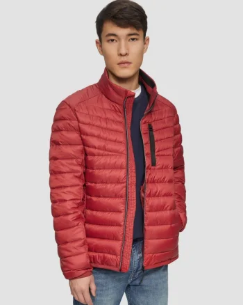 Jacheta matlasata fara gluga, barbati, croiala Regular fit, Rosu (SELECTATI MARIMEA: M)
