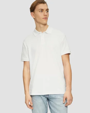 Tricou polo din bumbac, barbati, croiala Regular Fit, Alb (SELECTATI MARIMEA: S)