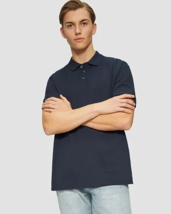Tricou polo din bumbac, barbati, croiala Regular Fit, Bleumarin inchis (SELECTATI MARIMEA: S)