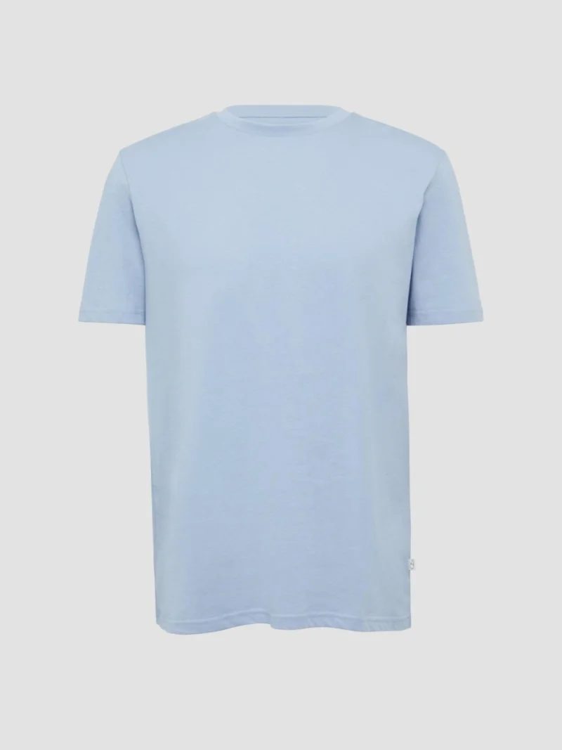 Tricou barbati cu decolteu la baza gatului si croiala Regular fit, Albastru deschis (SELECTATI MARIMEA: S)