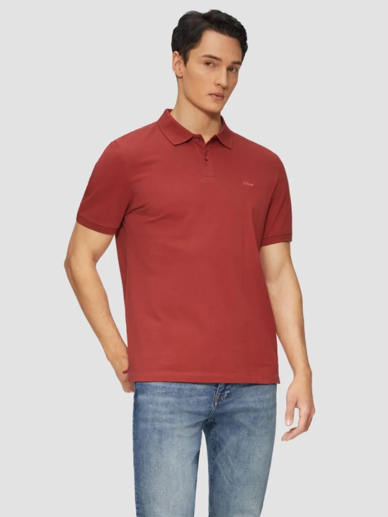 Tricou polo barbati, din bumbac cu croiala Regular Fit, logo, Rosu (SELECTATI MARIMEA: 2XL)