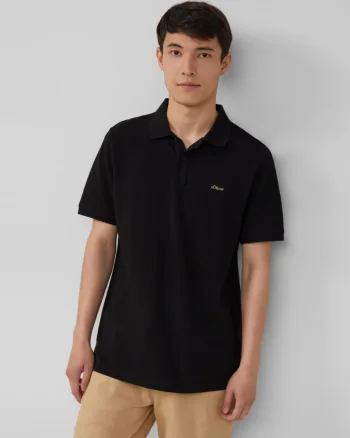s.Oliver Tricou polo barbati, Regular fit din bumbac, Negru (SELECTATI MARIMEA: M)