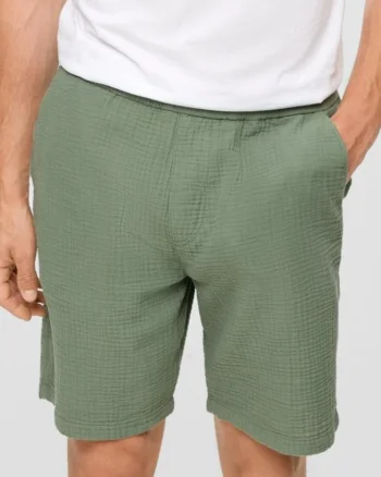 s.Oliver Pantaloni scurti barbati, din bumbac, Regular fit, Verde (SELECTATI MARIMEA: L)
