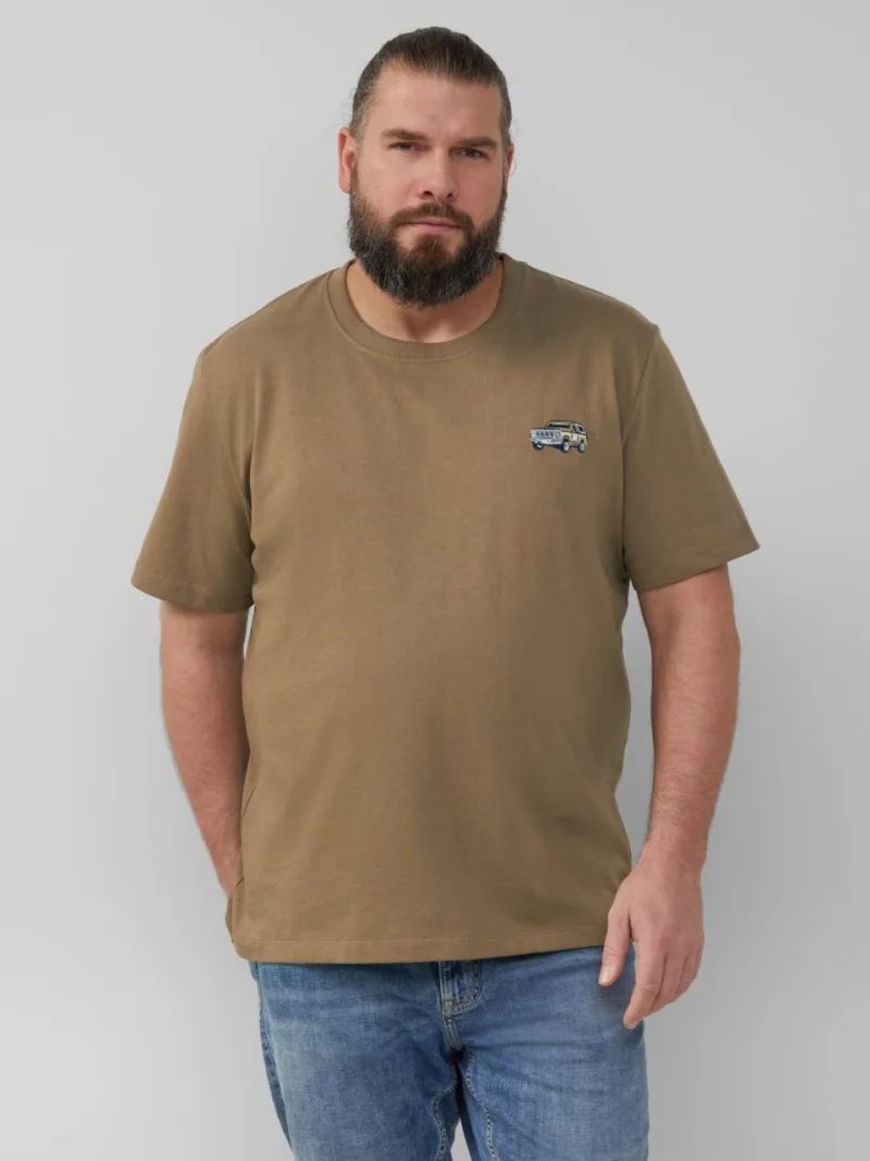 s.Oliver Big Sizes Tricou barbati big sizes cu imprimeu cu logo Ford, decolteu la baza gatului, Maro (SELECTATI MARIMEA: 2XL)