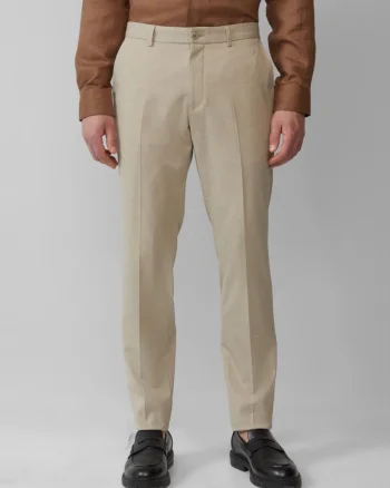 s.Oliver BLACK LABEL Pantaloni costum barbati cu model fin si croiala Slim Fit, Maro deschis (SELECTATI MARIMEA: 44)