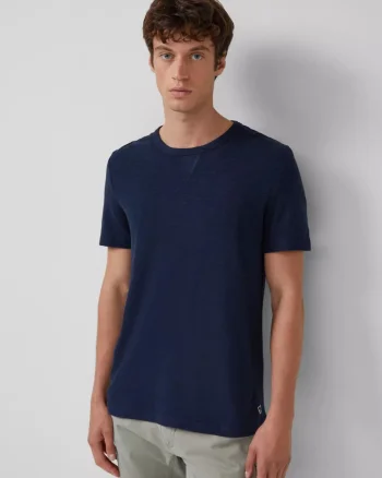 s.Oliver Tricou barbati cu structura din fire, decolteu la baza gatului, Bleumarin inchis (SELECTATI MARIMEA: S)
