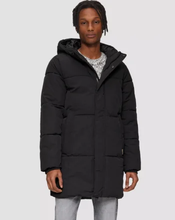 Q/S by s.Oliver Geaca matlasata barbati cu gluga si croiala Regular fit, Negru (SELECTATI MARIMEA: XL)