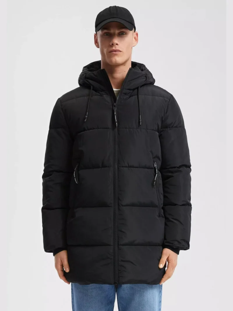 Q/S by s.Oliver Geaca Parka barbati cu gluga si croiala Regular fit, Negru (SELECTATI MARIMEA: 2XL)