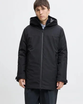 Jack & Jones Jacheta JJBRANDON PARKA, barbati cu design minimalist, Negru (SELECTATI MARIMEA: S)