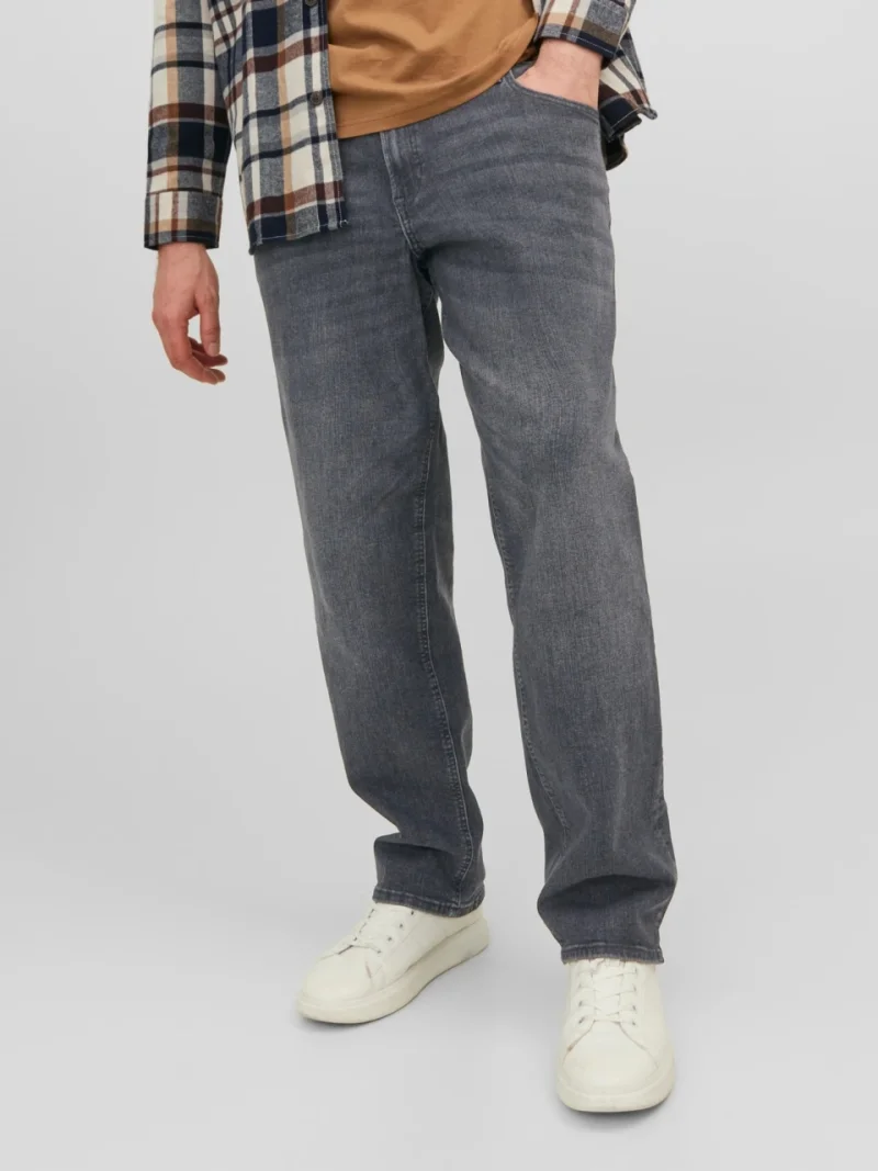 Jack & Jones Plus Blugi JJIMIKE JJORIGINAL, barbati cu talie inalta si croiala Conica, Gri inchis (SELECTATI MARIMEA: 44, SELECTATI LUNGIMEA: 32)