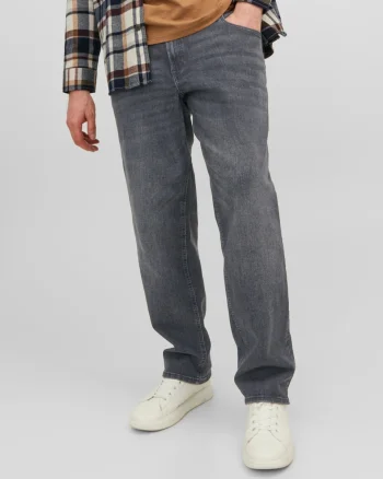Jack & Jones Plus Blugi JJIMIKE JJORIGINAL, barbati cu talie inalta si croiala Conica, Gri inchis (SELECTATI MARIMEA: 44, SELECTATI LUNGIMEA: 32)
