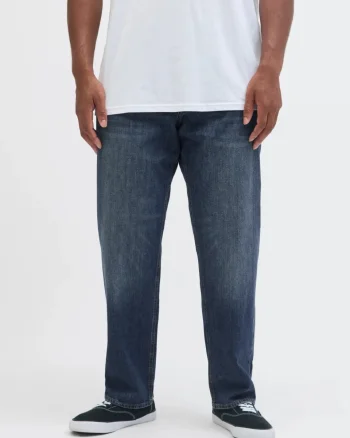 Jack & Jones Plus Blugi JJIMIKE JJORIGINAL, barbati cu talie medie si croiala Conica, Albastru inchis (SELECTATI MARIMEA: 42, SELECTATI LUNGIMEA: 32)