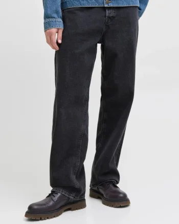 Jack & Jones Blugi barbati ALEX, cu talie inalta si croiala Dreapta, Negru (SELECTATI MARIMEA: 28, SELECTATI LUNGIMEA: 32)