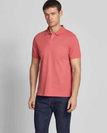 s.Oliver Tricou polo barbati, din 100% bumbac, cu logo, Roz (SELECTATI MARIMEA: S)
