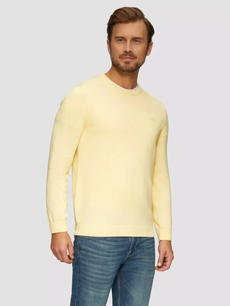 s.Oliver Pulover barbati cu decolteu la baza gatului, Galben deschis (SELECTATI MARIMEA: XL)