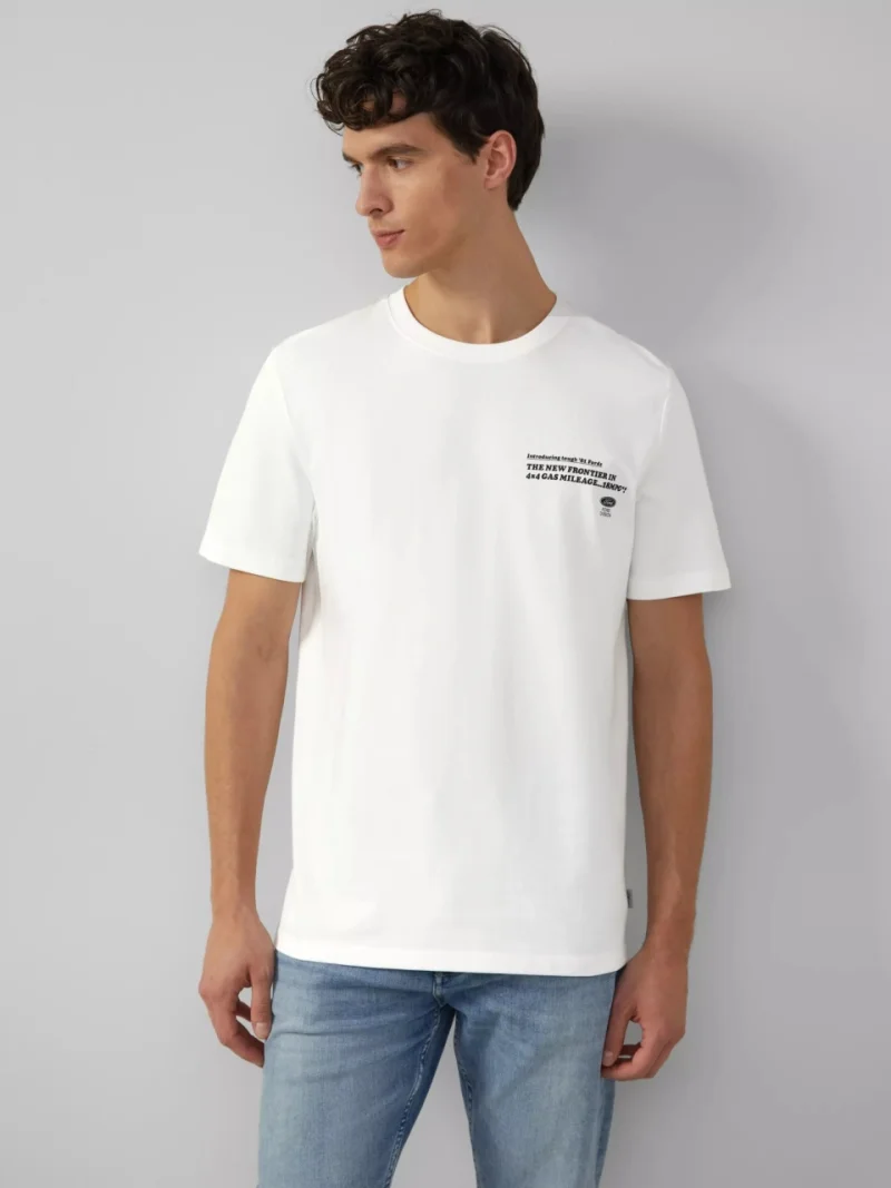 s.Oliver Tricou barbati la baza gatului, Regular fit, cu imprimeu Ford®, Alb (SELECTATI MARIMEA: S)