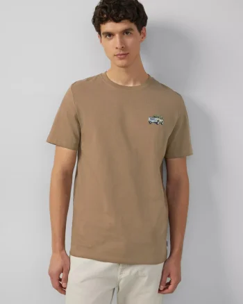 s.Oliver Tricou barbati la baza gatului, Regular fit, cu imprimeu Ford®, Maro (SELECTATI MARIMEA: S)
