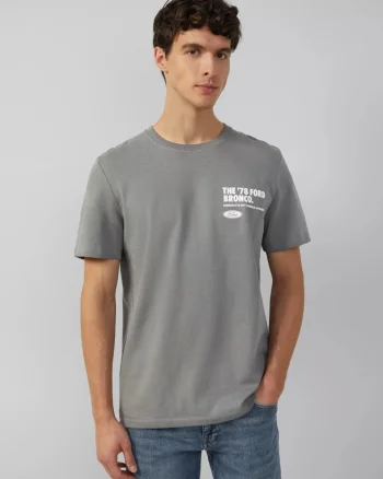 s.Oliver Tricou barbati la baza gatului, Regular fit, cu imprimeu Ford®, Gri inchis (SELECTATI MARIMEA: S)
