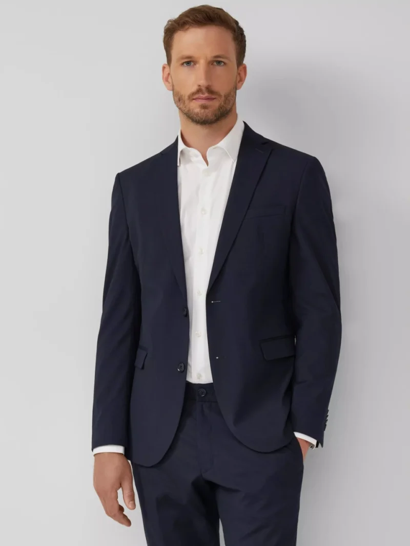s.Oliver BLACK LABEL, Sacou elegant barbati, croiala Slim fit, Bleumarin inchis (SELECTATI MARIMEA: 48)