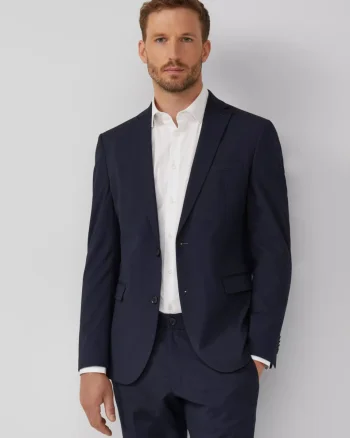 s.Oliver BLACK LABEL, Sacou elegant barbati, croiala Slim fit, Bleumarin inchis (SELECTATI MARIMEA: 48)