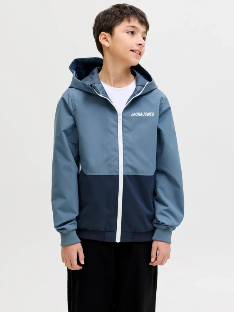 Jack & Jones Jacheta softshell, baieti, cu gluga, Regular fit, Albastru (SELECTATI MARIMEA: 140 cm)