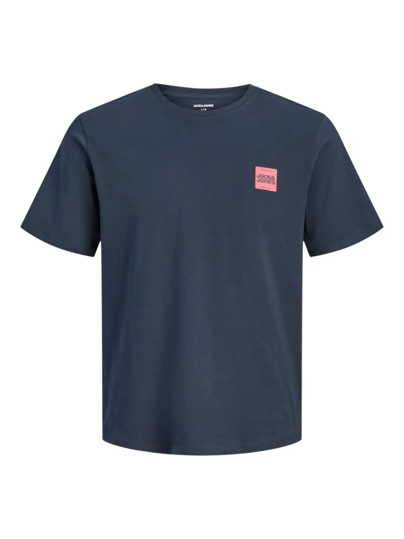 Jack & Jones, Tricou barbati cu guler rotund, JWHBRANDY, Bleumarin inchis (SELECTATI MARIMEA: S)