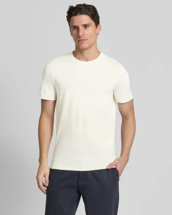 s.Oliver Tricou barbati cu croiala Regular fit, din bumbac, Crem (SELECTATI MARIMEA: 3XL)