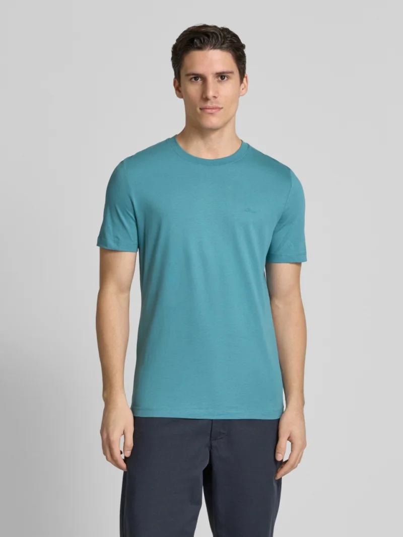 s.Oliver Tricou barbati cu croiala Regular fit, din bumbac, Turcoaz (SELECTATI MARIMEA: M)