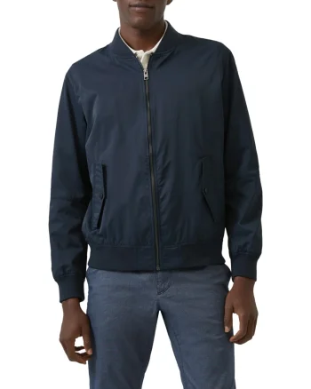 s.Oliver Jacheta Bomber, barbati, cu guler, Bleumarin inchis (SELECTATI MARIMEA: S)