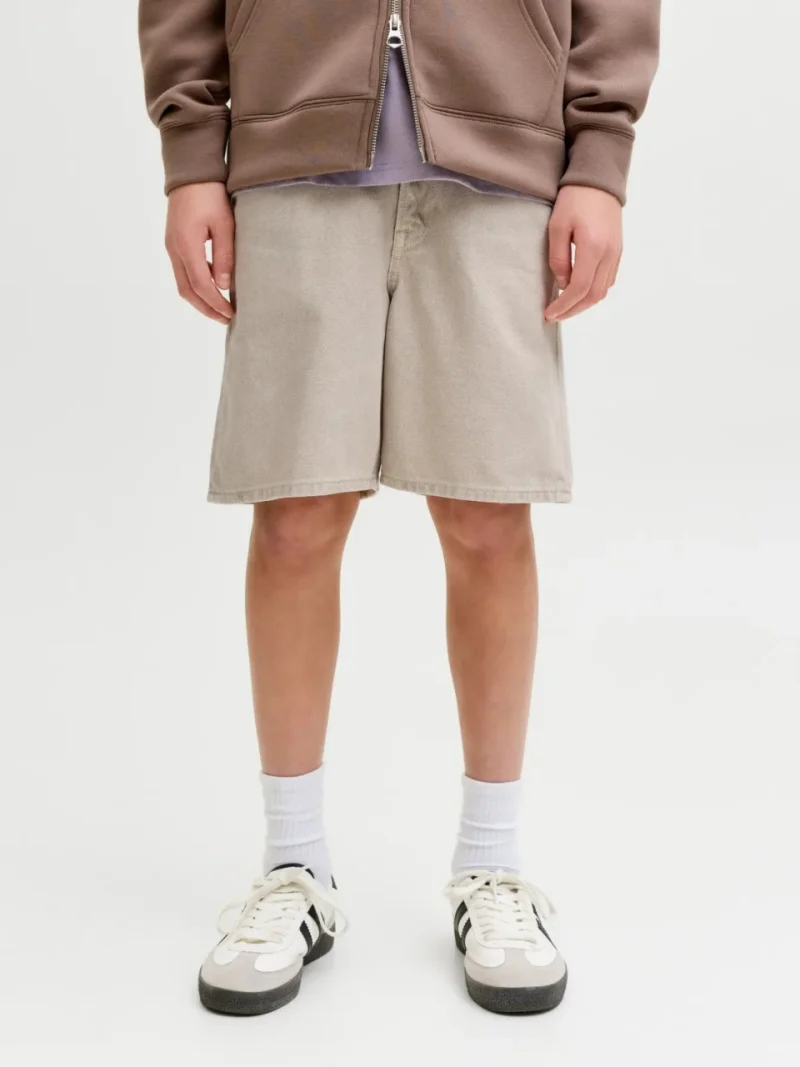 Jack & Jones Pantaloni scurti de blug baieti, cu talie medie, Relaxed fit, Bej (SELECTATI MARIMEA: 128 cm)