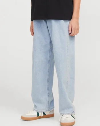 Jack & Jones Blugi baieti, ALEX, cu talie inalta si croiala Baggy Fit, Albastru deschis (SELECTATI MARIMEA: 176 cm)