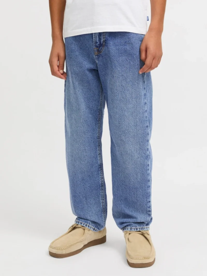 Jack & Jones Blugi baieti, CHRIS, cu talie inalta si croiala Relaxed fit, Albastru (SELECTATI MARIMEA: 128 cm)