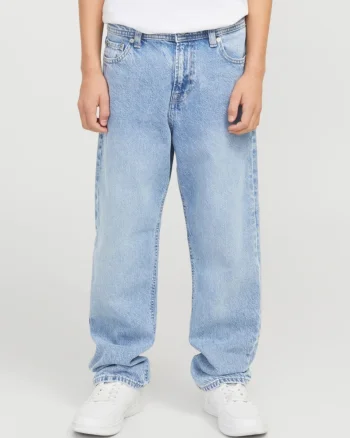 Jack & Jones Blugi baieti, CHRIS, cu talie inalta si croiala Relaxed fit, Albastru deschis (SELECTATI MARIMEA: 140 cm)