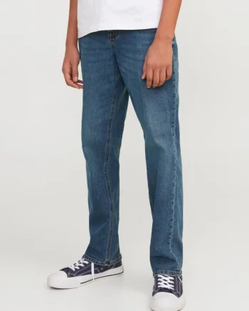 Jack & Jones Blugi baieti, CLARK, cu talie medie si croiala Regular fit, Albastru inchis (SELECTATI MARIMEA: 146 cm)