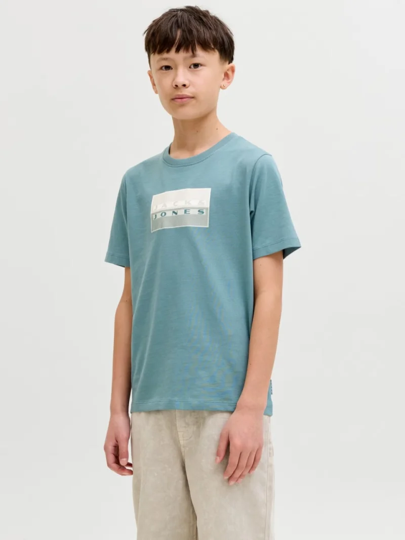 Jack & Jones Tricou baieti, Regular fit la baza gatului, Albastru (SELECTATI MARIMEA: 152 cm)