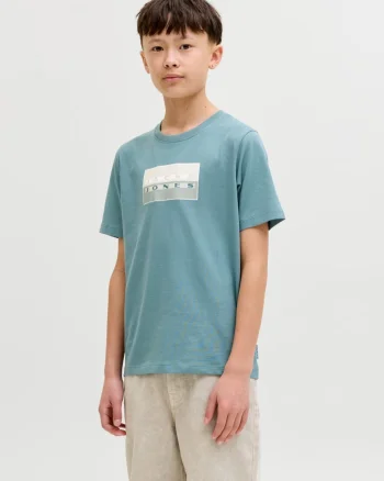 Jack & Jones Tricou baieti, Regular fit la baza gatului, Albastru (SELECTATI MARIMEA: 152 cm)