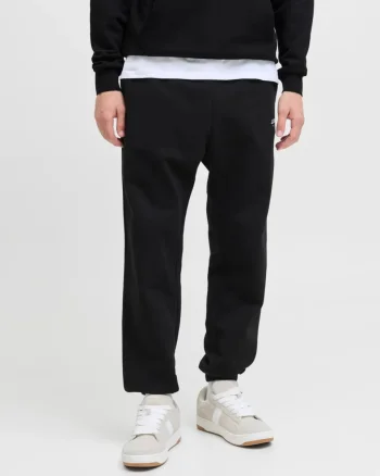 Jack & Jones Pantaloni de trening barbati, cu talie medie, Relaxed Fit, JPSTKANE SOHO, Negru (SELECTATI MARIMEA: S)