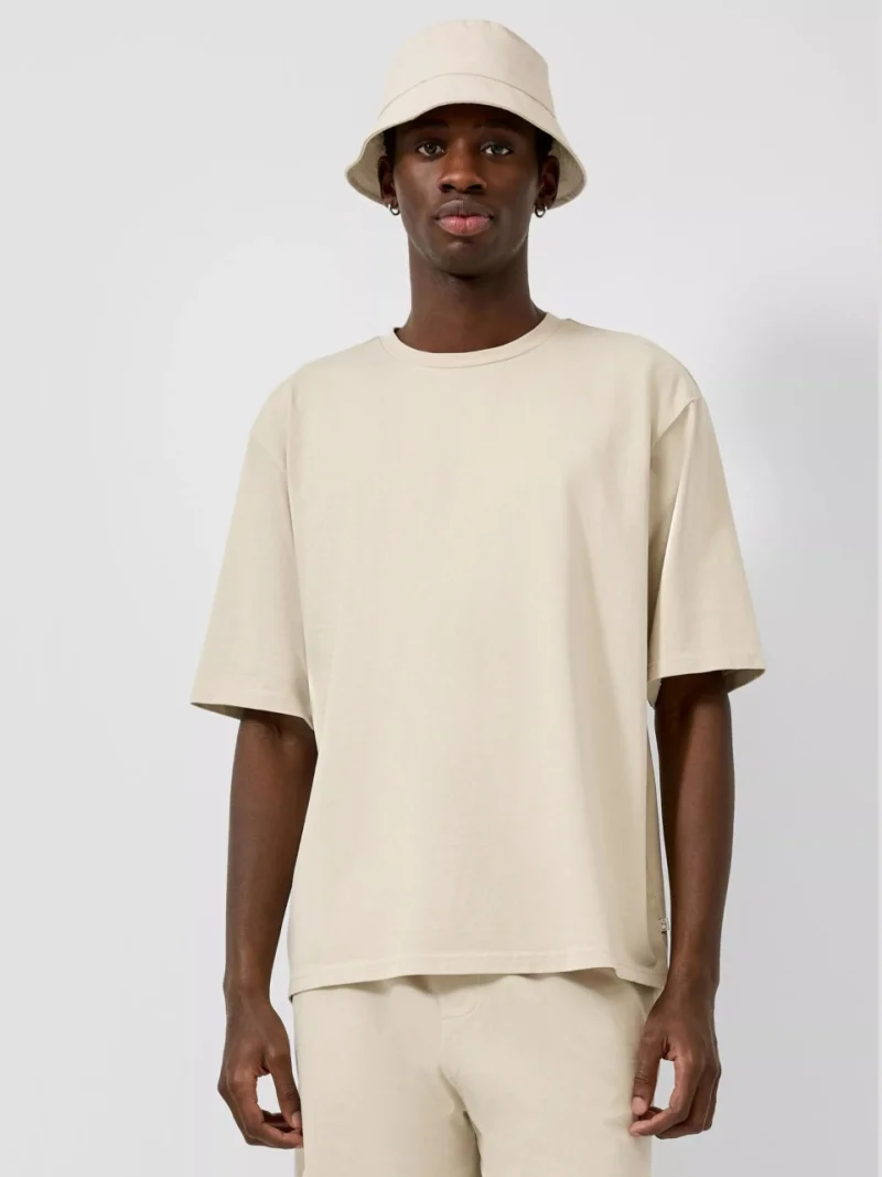 Q/S by s.Oliver Tricou barbati din jerseu, Loose Fit, Crem (SELECTATI MARIMEA: L)
