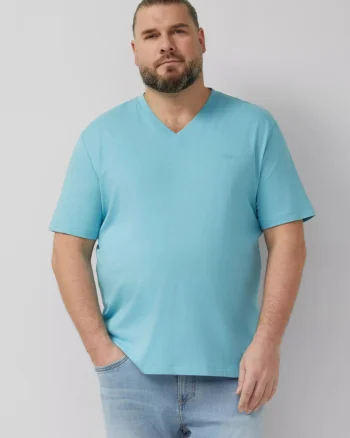 s.Oliver Big Sizes Tricou barbati big sizes cu anchior, din bumbac, Regular fit, Albastru deschis (SELECTATI MARIMEA: 3XL)