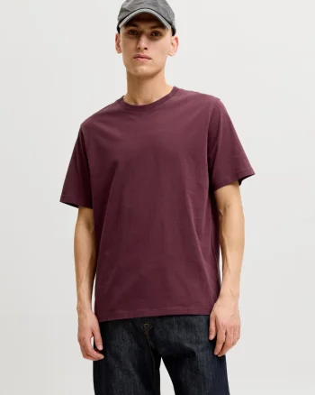 Jack & Jones Tricou basic barbati, Noos, Regular fit, Visiniu (SELECTATI MARIMEA: 2XL)