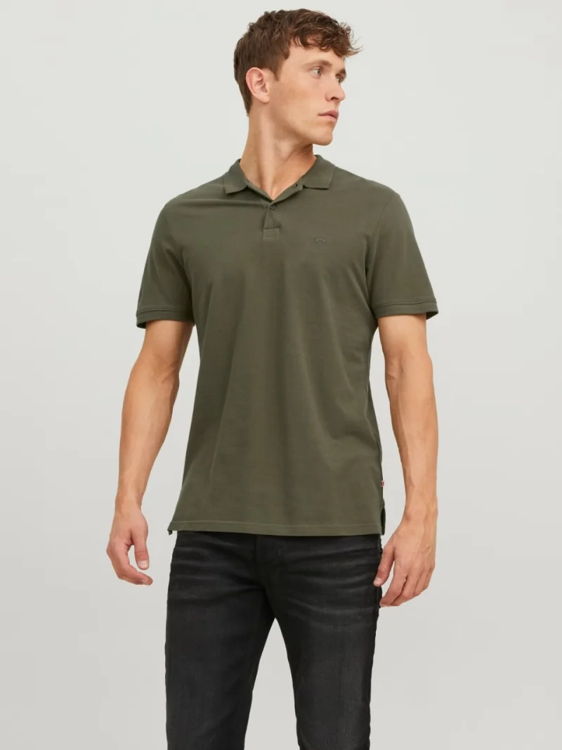 Jack & Jones Tricou polo Basic, Slim Fit, din bumbac, Olive (SELECTATI MARIMEA: XL)