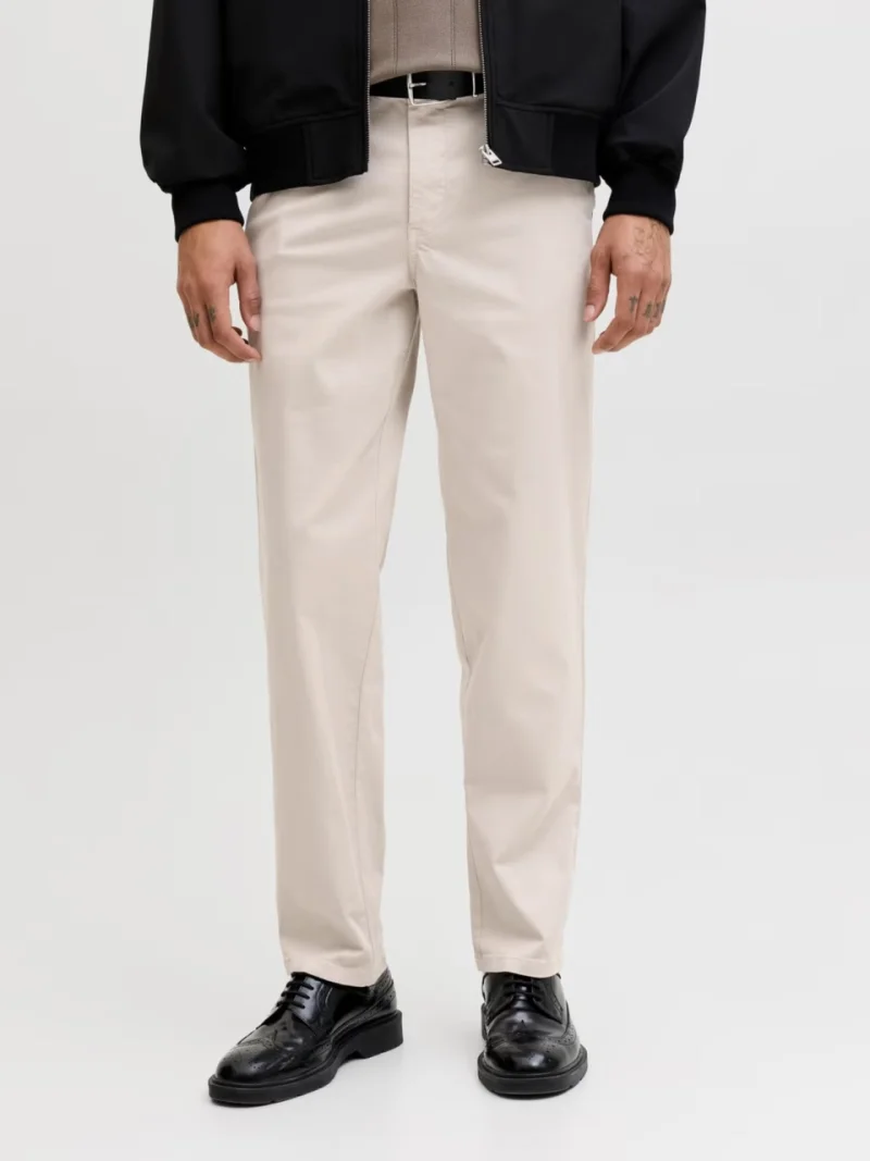 Jack & Jones, Pantaloni chino, barbati, Jpstollie Vance, Regular Fit, cu talie medie, Crem (SELECTATI MARIMEA: 33, SELECTATI LUNGIMEA: 32)