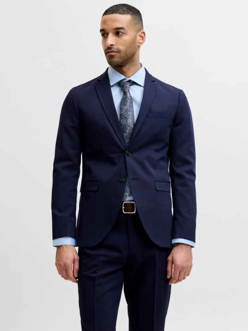 Jack & Jones Sacou barbati, JPRFRANCO, cu croiala Super Slim fit, Bleumarin inchis (SELECTATI MARIMEA: 48)