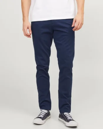 Jack & Jones, Pantaloni chino, barbati, Jpstmarco Bowie, Slim fit, Bleumarin inchis (SELECTATI MARIMEA: 29, SELECTATI LUNGIMEA: 32)