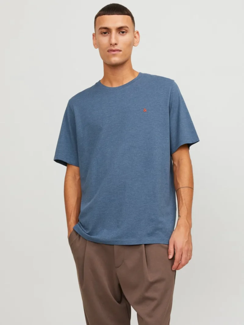 Jack & Jones Tricou barbati JJEPAULOS TEE SS, Standard Fit, Albastru inchis (SELECTATI MARIMEA: XS)