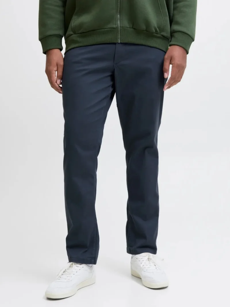 Jack & Jones Plus Pantaloni chino, JPSTMARCO JJDAVE, barbati big sizes, Slim Fit, Bleumarin inchis (SELECTATI MARIMEA: 50, SELECTATI LUNGIMEA: 32)